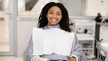 Female dental patient waiting for the dentist