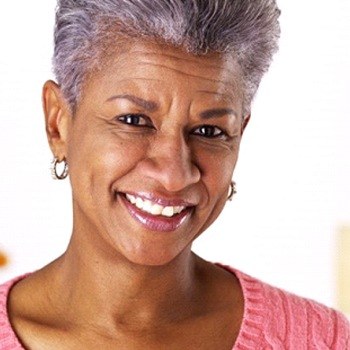 older attractive woman grey hair