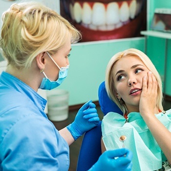 Woman with dental pain