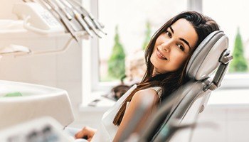 Woman in dental chair