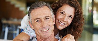 Elderly couple with a youthful smile