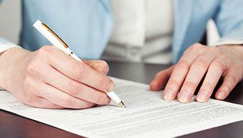 woman filling out a form