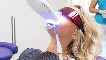 In-office teeth whitening treatment