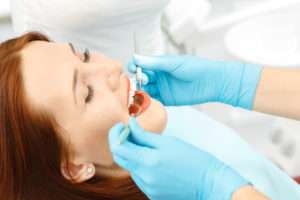 relaxed woman at dental checkup