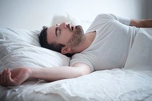 Man with sleep apnea